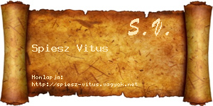 Spiesz Vitus névjegykártya